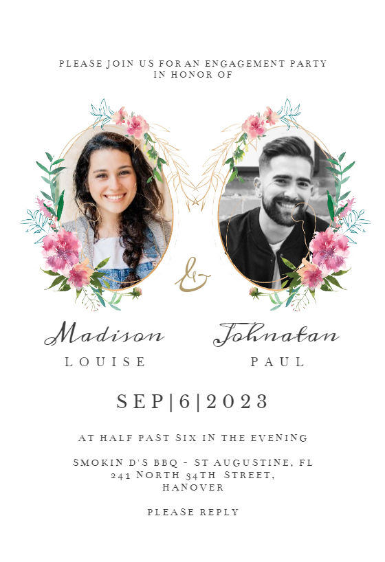 sketchy-floral-double-photo-engagement-party-invitation-template